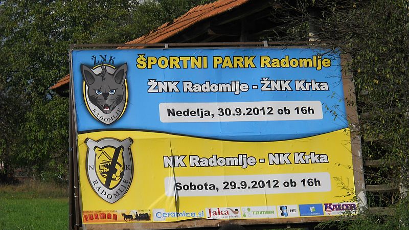 Jumbo plakat za napoved srečanj v Radomljah