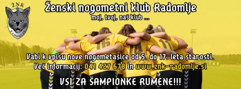 Ženski nogometni klub Radomlje vabi k vpisu mladih nogometašic